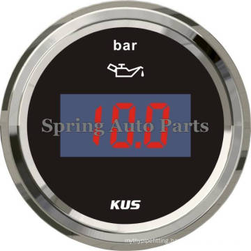 Sq 2" 52mm Digital Oil Pressure Gauge Meter 0-5bar 12V 24V with Backlight